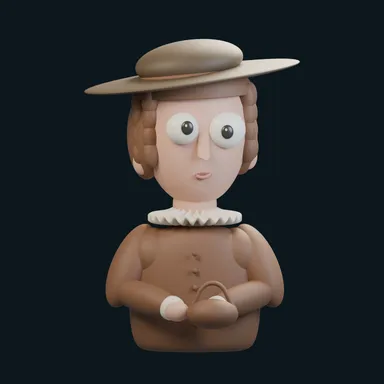 A Young Man in a Large Hat, reimagined in clay